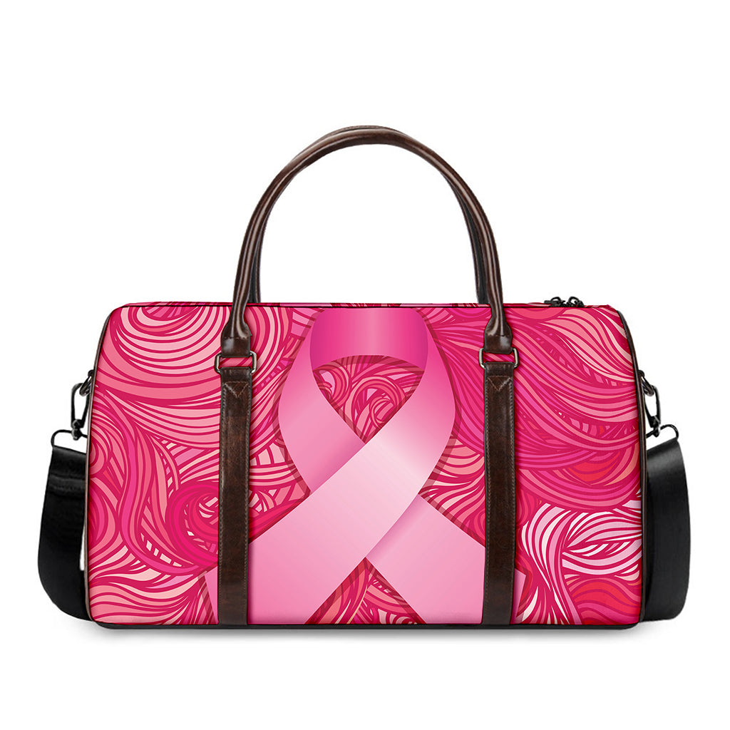 Breast Cancer Awareness Ribbon Print Duffle Bag