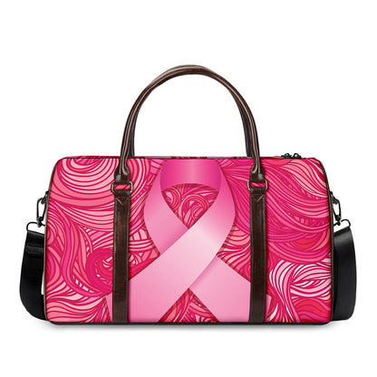 Breast Cancer Awareness Ribbon Print Duffle Bag