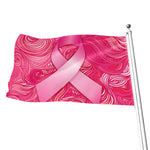 Breast Cancer Awareness Ribbon Print Flag