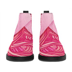 Breast Cancer Awareness Ribbon Print Flat Ankle Boots