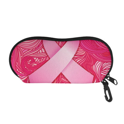 Breast Cancer Awareness Ribbon Print Glasses Case