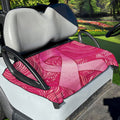 Breast Cancer Awareness Ribbon Print Golf Cart Seat Cover