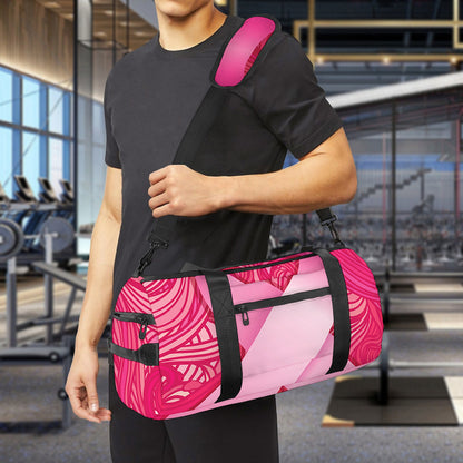 Breast Cancer Awareness Ribbon Print Gym Bag