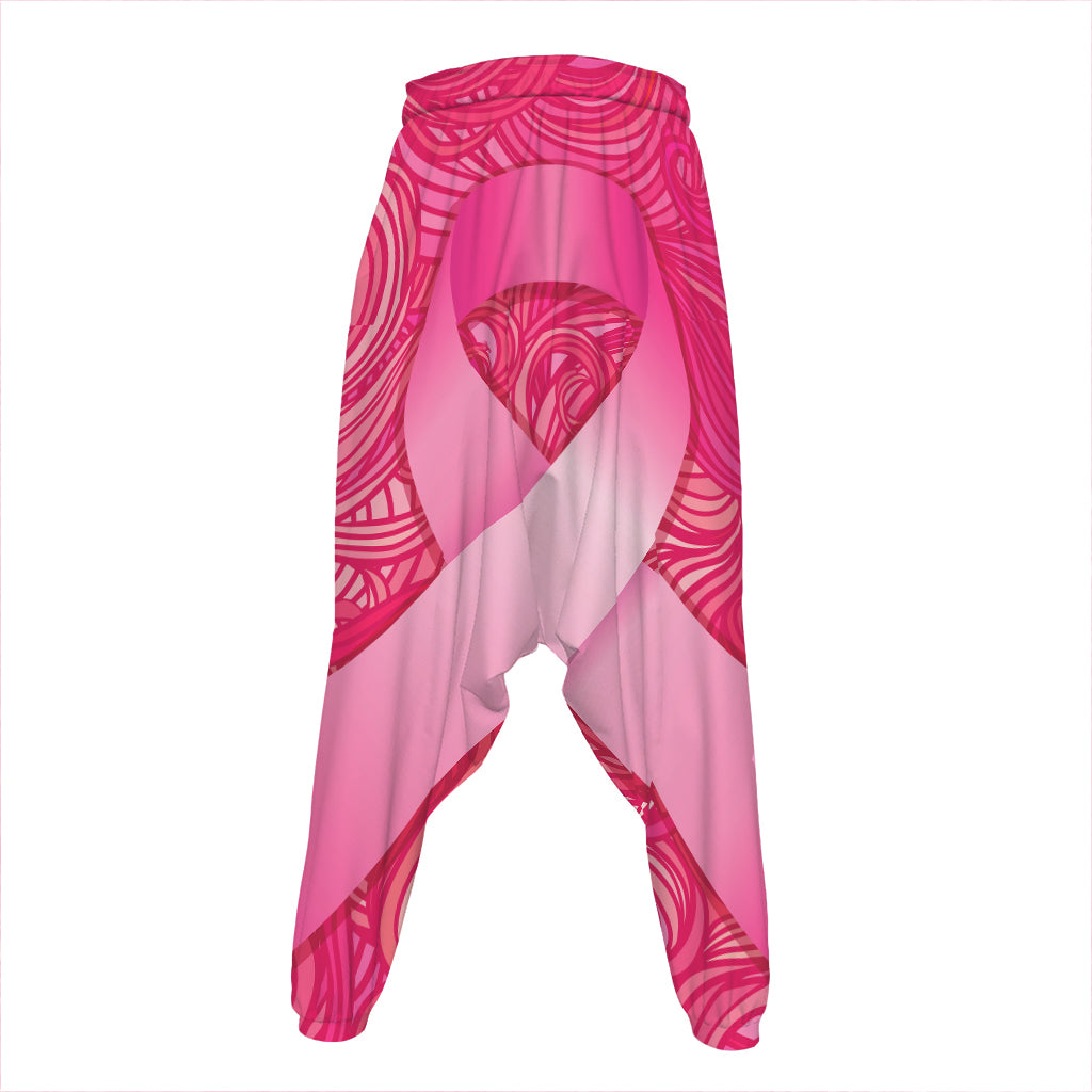 Breast Cancer Awareness Ribbon Print Hammer Pants