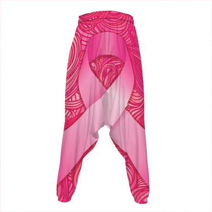 Breast Cancer Awareness Ribbon Print Hammer Pants