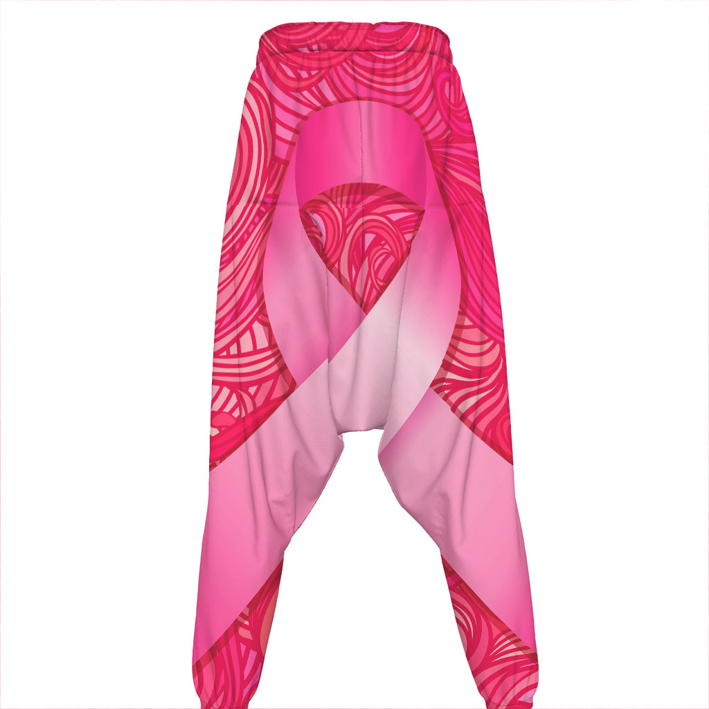 Breast Cancer Awareness Ribbon Print Hammer Pants