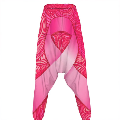 Breast Cancer Awareness Ribbon Print Hammer Pants