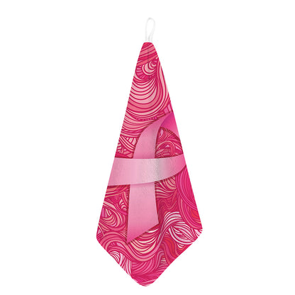 Breast Cancer Awareness Ribbon Print Hand Towel