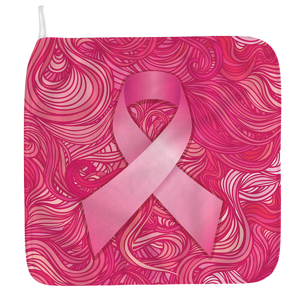 Breast Cancer Awareness Ribbon Print Hand Towel