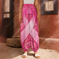 Breast Cancer Awareness Ribbon Print Harem Pants