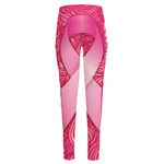 Breast Cancer Awareness Ribbon Print High-Waisted Pocket Leggings