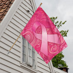 Breast Cancer Awareness Ribbon Print House Flag
