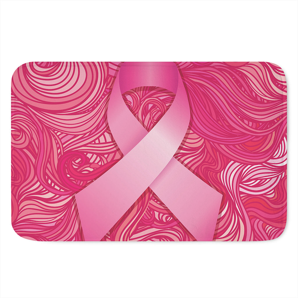 Breast Cancer Awareness Ribbon Print Indoor Door Mat