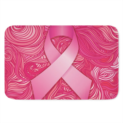 Breast Cancer Awareness Ribbon Print Indoor Door Mat