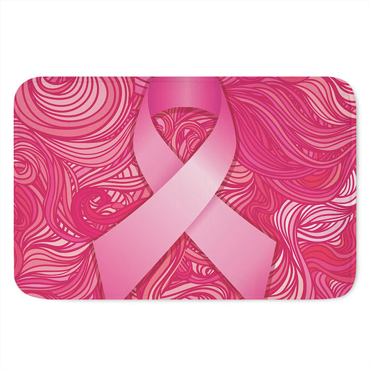Breast Cancer Awareness Ribbon Print Indoor Door Mat