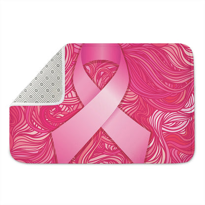Breast Cancer Awareness Ribbon Print Indoor Door Mat