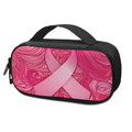 Breast Cancer Awareness Ribbon Print Portable Cooler Travel Case