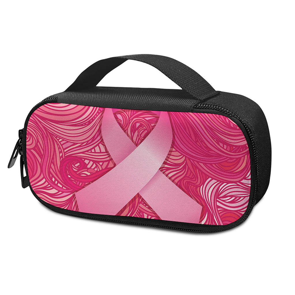 Breast Cancer Awareness Ribbon Print Insulin Cooler Travel Case