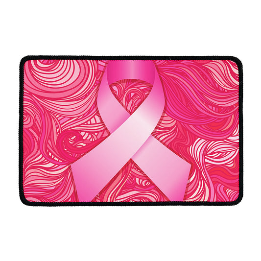 Breast Cancer Awareness Ribbon Print Kitchen Mat