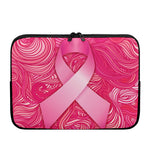 Breast Cancer Awareness Ribbon Print Laptop Sleeve