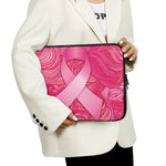 Breast Cancer Awareness Ribbon Print Laptop Sleeve