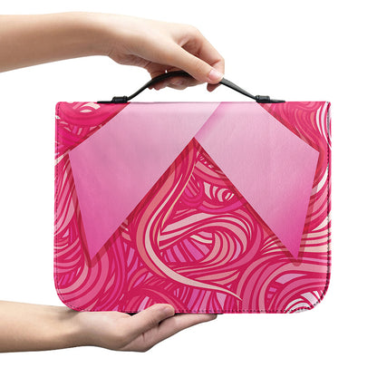 Breast Cancer Awareness Ribbon Print Leather Bible Cover