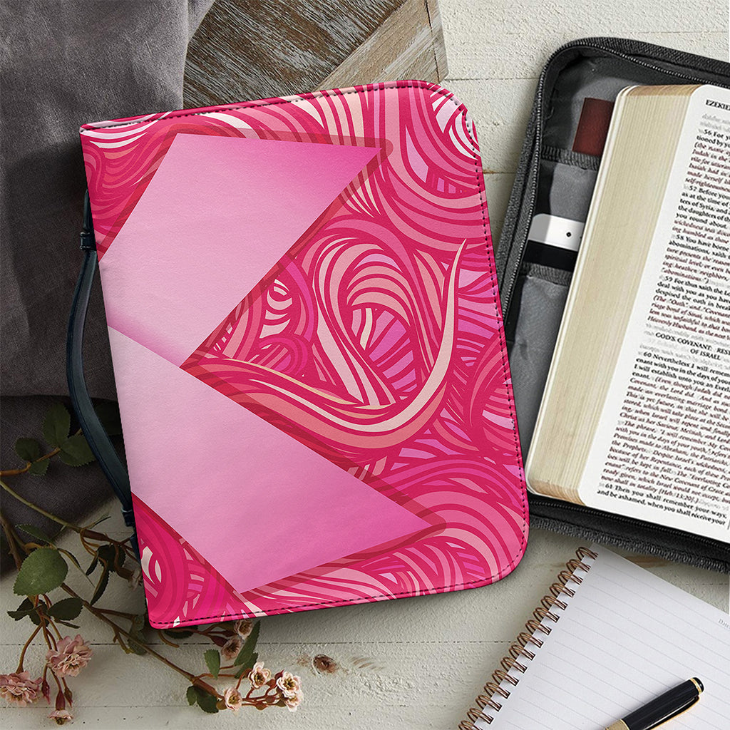 Breast Cancer Awareness Ribbon Print Leather Bible Cover