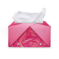 Breast Cancer Awareness Ribbon Print Leather Tissue Box Cover