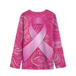 Breast Cancer Awareness Ribbon Print Long Sleeve Short Coat