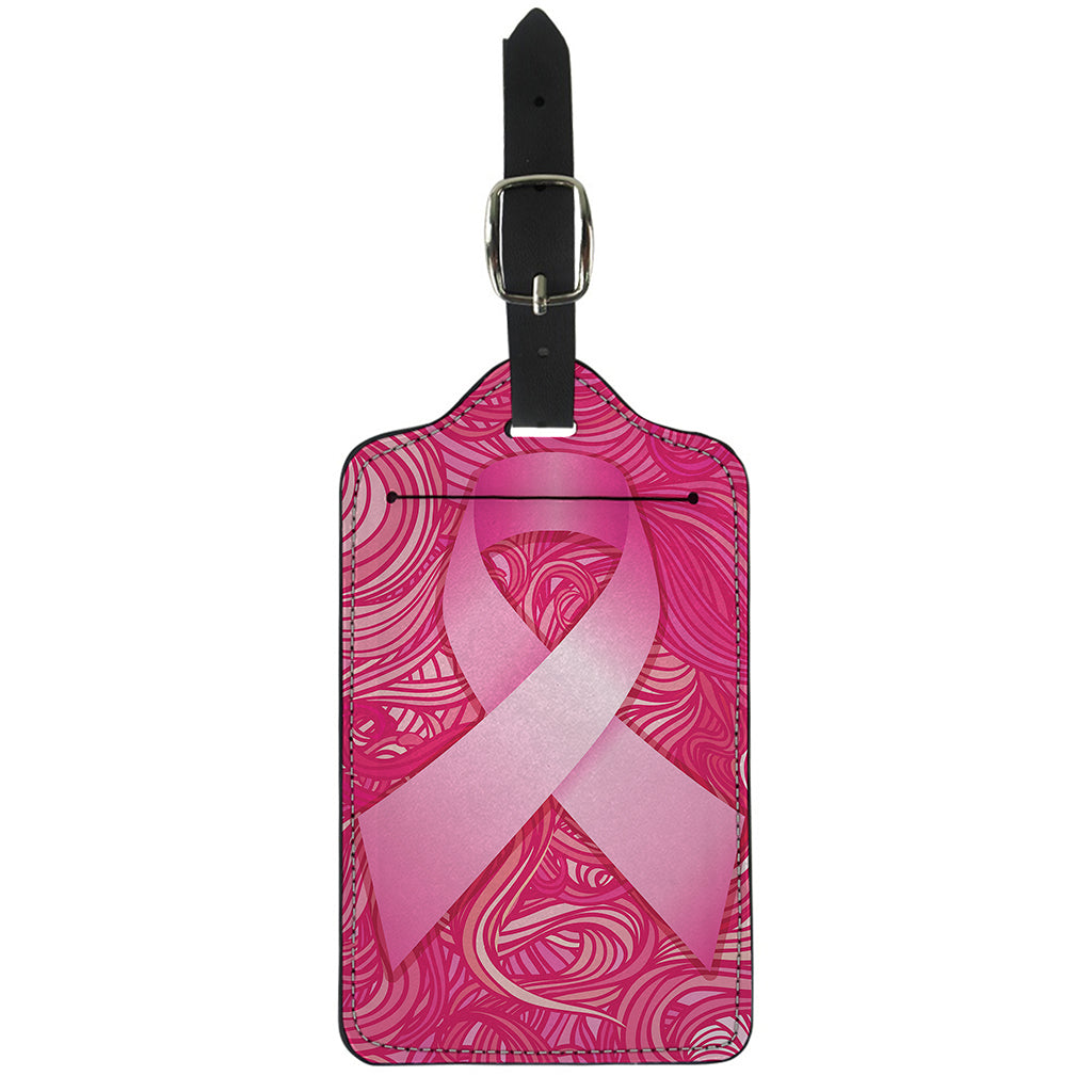Breast Cancer Awareness Ribbon Print Luggage Tag