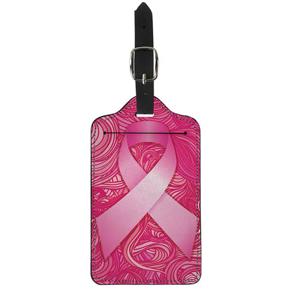 Breast Cancer Awareness Ribbon Print Luggage Tag