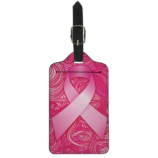 Breast Cancer Awareness Ribbon Print Luggage Tag