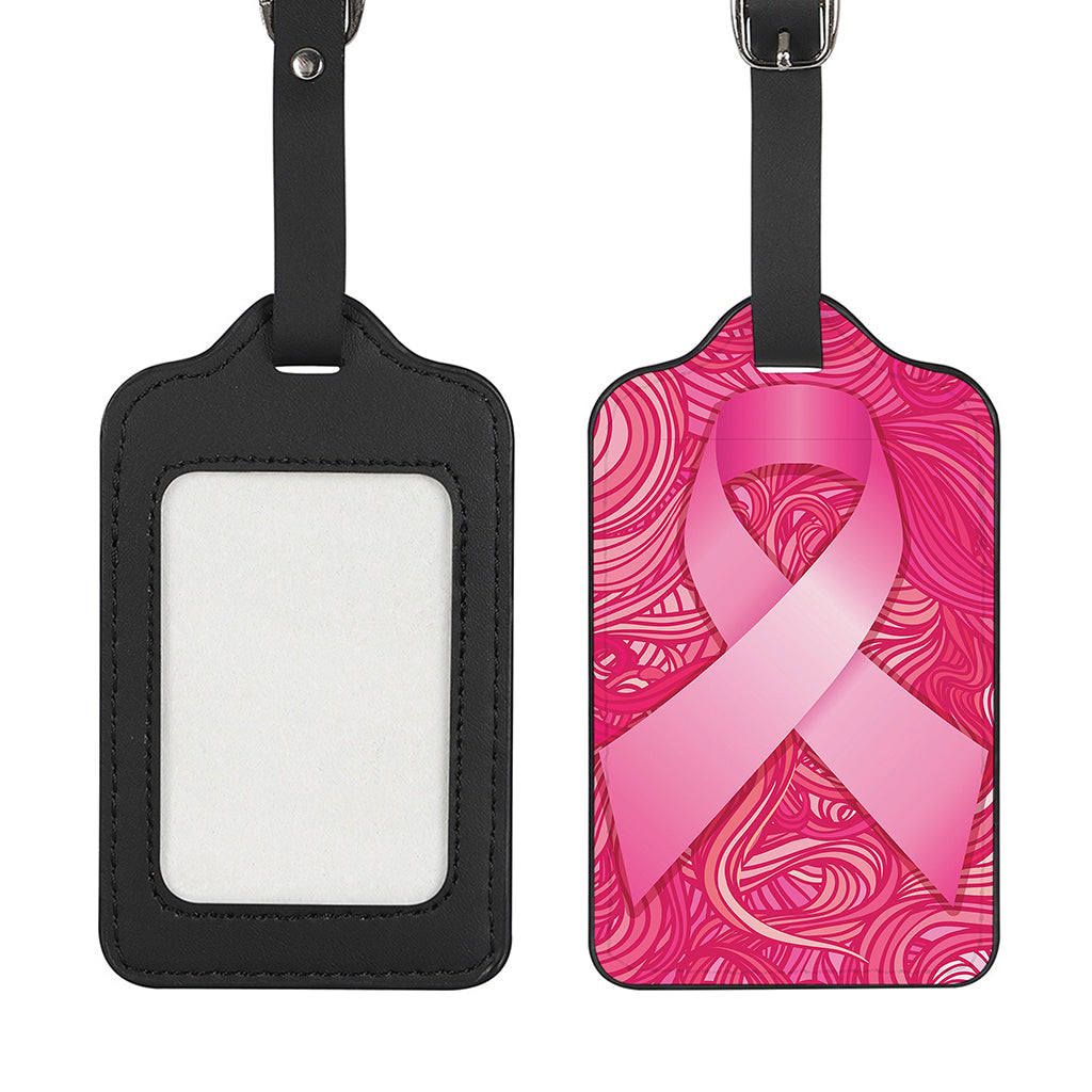 Breast Cancer Awareness Ribbon Print Luggage Tag