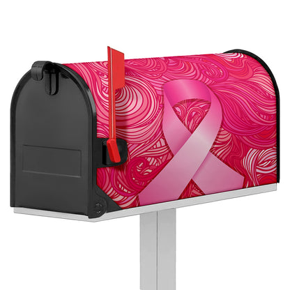 Breast Cancer Awareness Ribbon Print Mailbox Cover