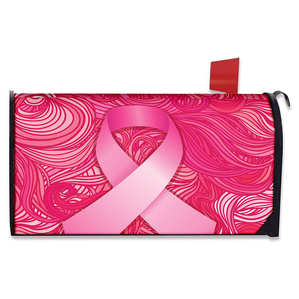 Breast Cancer Awareness Ribbon Print Mailbox Cover