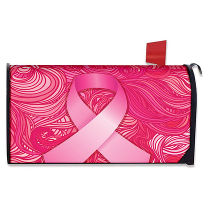 Breast Cancer Awareness Ribbon Print Mailbox Cover