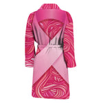 Breast Cancer Awareness Ribbon Print Men's Bathrobe