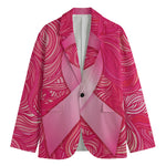 Breast Cancer Awareness Ribbon Print Men's Blazer
