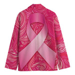 Breast Cancer Awareness Ribbon Print Men's Blazer