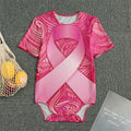 Breast Cancer Awareness Ribbon Print Men's Bodysuit