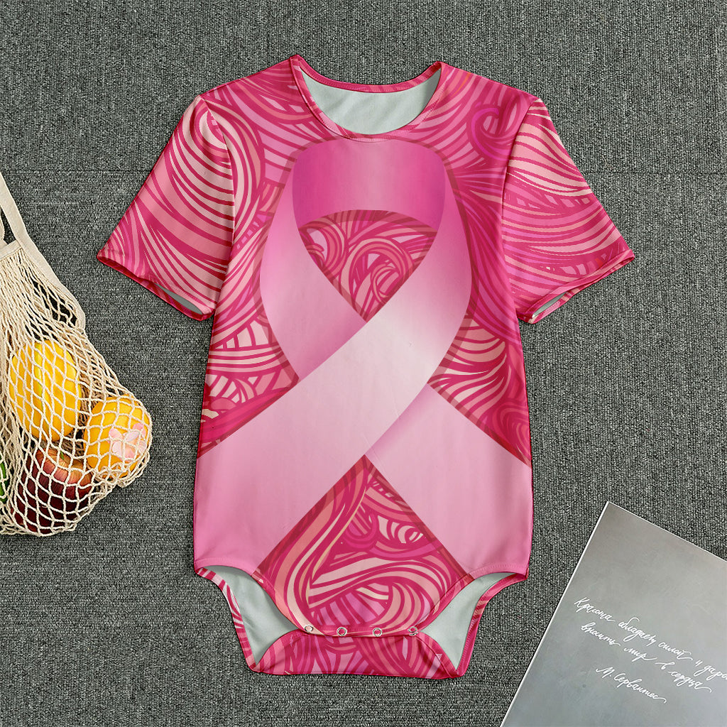 Breast Cancer Awareness Ribbon Print Men's Bodysuit