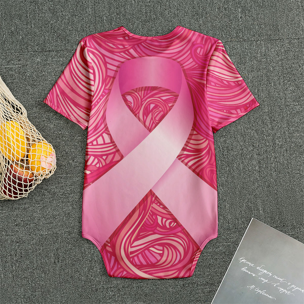 Breast Cancer Awareness Ribbon Print Men's Bodysuit