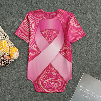 Breast Cancer Awareness Ribbon Print Men's Bodysuit