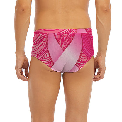 Breast Cancer Awareness Ribbon Print Men's Briefs