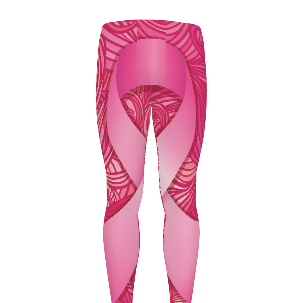 Breast Cancer Awareness Ribbon Print Men's leggings