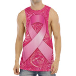 Breast Cancer Awareness Ribbon Print Men's Muscle Tank Top