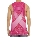 Breast Cancer Awareness Ribbon Print Men's Muscle Tank Top