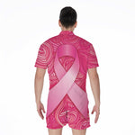 Breast Cancer Awareness Ribbon Print Men's Rompers