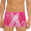 Breast Cancer Awareness Ribbon Print Men's Short Boxer Briefs