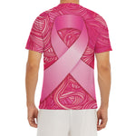 Breast Cancer Awareness Ribbon Print Men's Short Sleeve Rash Guard